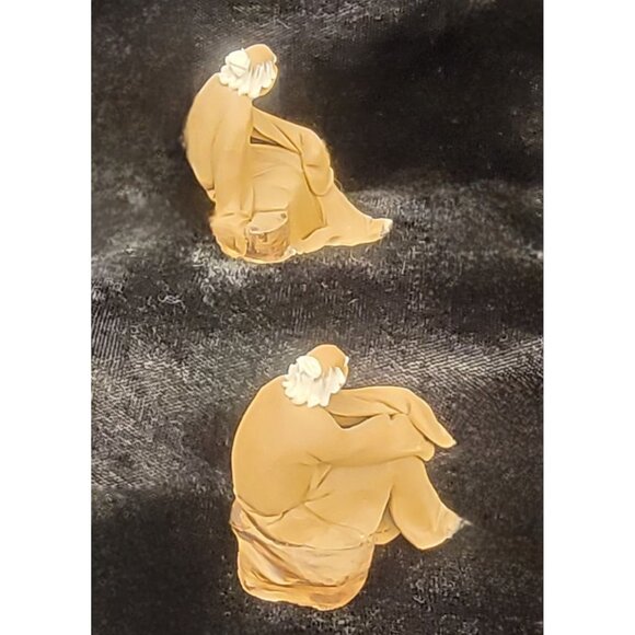 Vintage Chinese Mudmen Figurines, Hand Crafted, Set of 2 - Picture 5 of 10